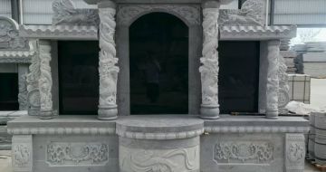 青海 芝麻灰高档墓碑，土墓，可定制