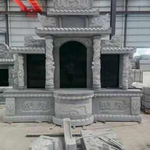 青海 芝麻灰高档墓碑，土墓，可定制