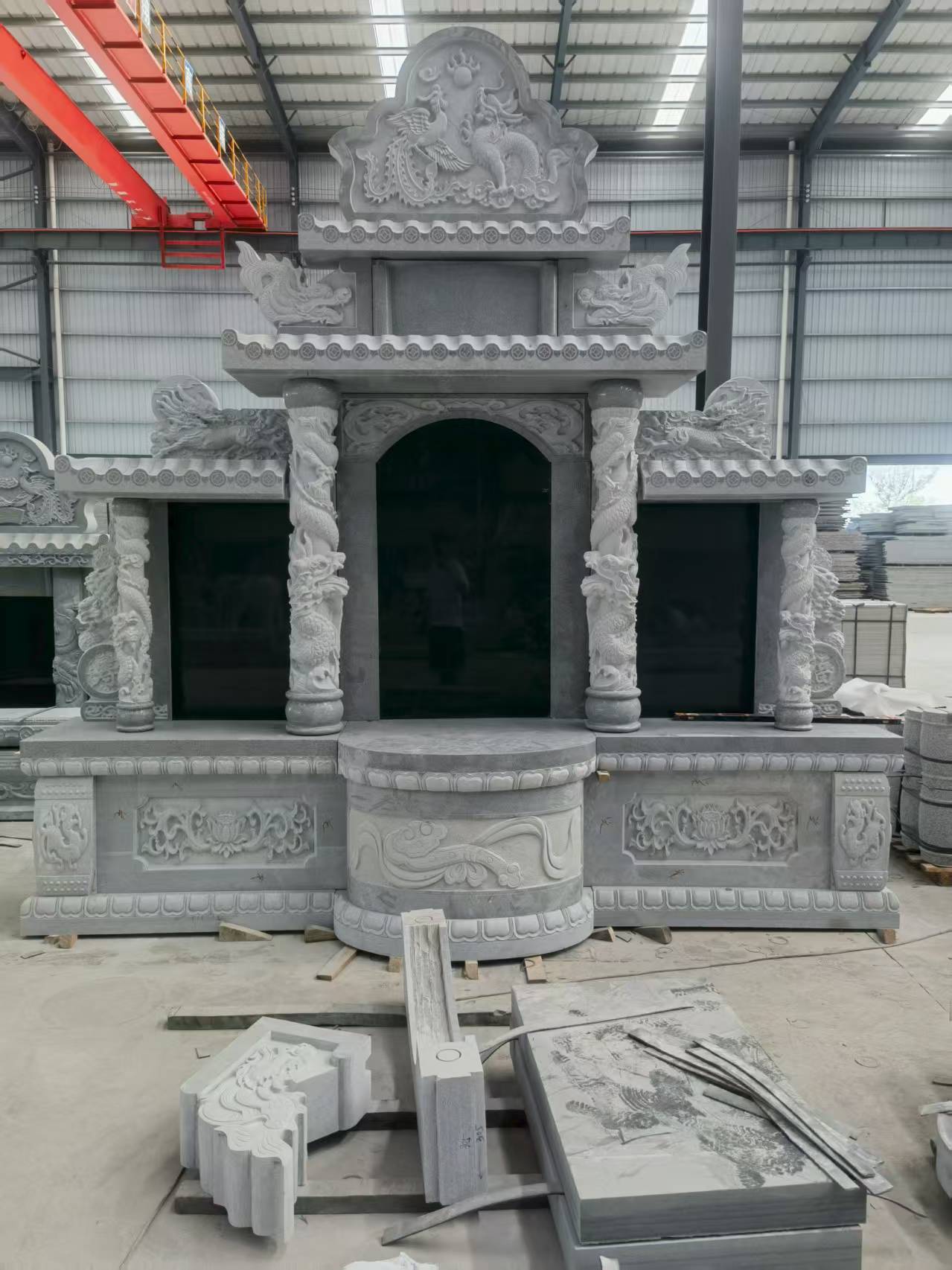 青海 芝麻灰高档墓碑，土墓，可定制