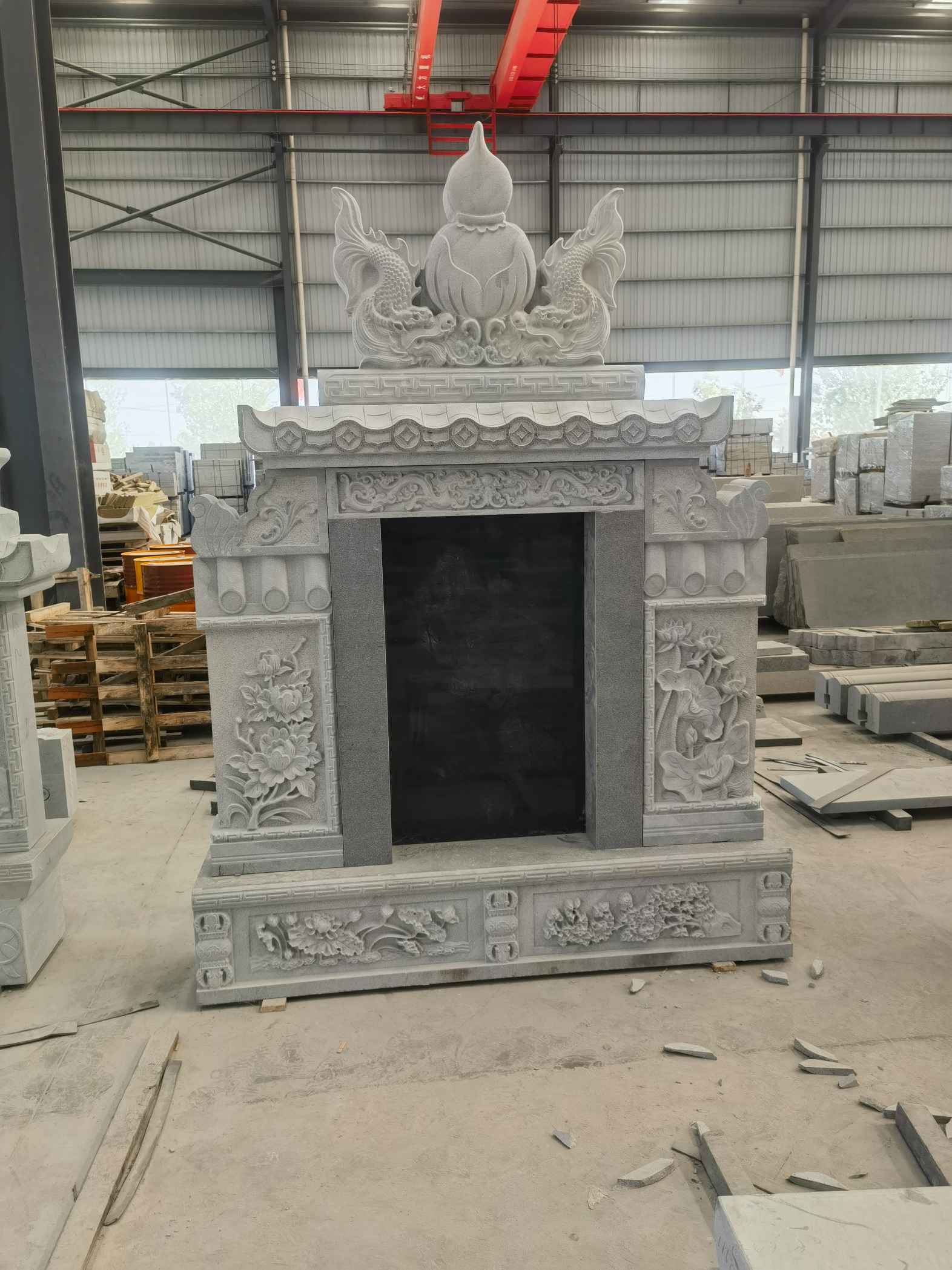 青海 芝麻灰高档墓碑、土墓，一套也支持定做